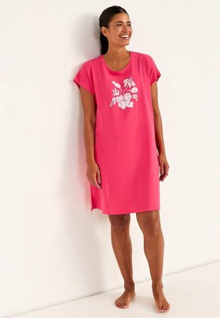 Cellbes of Sweden - Kortærmet natkjole i jersey i cerise til damer i størrelse 62/64