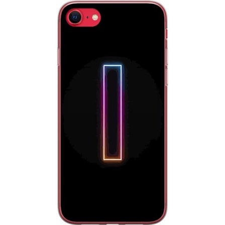 Yhteensopiva Puhelinkuori Apple Apple iPhone SE (2020) Minimalistinen neonkirjain I sateenkaaren väreissä tummaa taustaa vasten