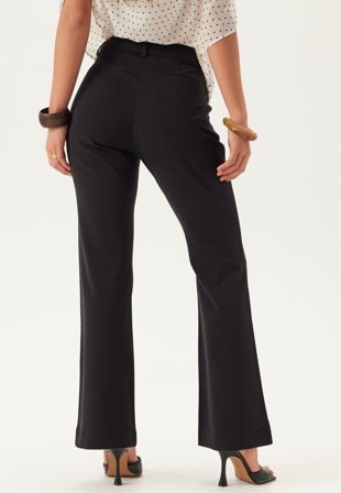 BUBBLEROOM - Mid Waist Flared Suit Trousers - Black