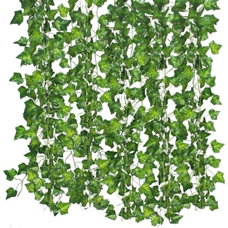Qiantoucao Kunstige Slyngplanter Ivy Falske Blader Grønn Krans, ZQKLA