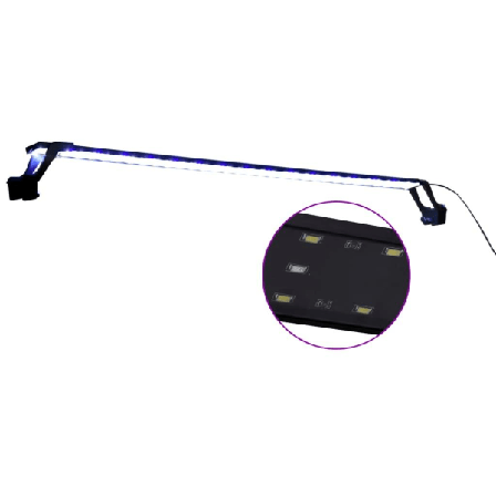 Vidaxl Akvariebelysning Med Klämmor 115-130 Cm Blå Och Vit