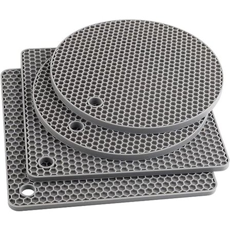 Silikonunderlag, gryteunderlag i silikon for varme gryter og panner. Varmebestandige benkeplater for bord, benkeplater, skjeunderlag og store underlag