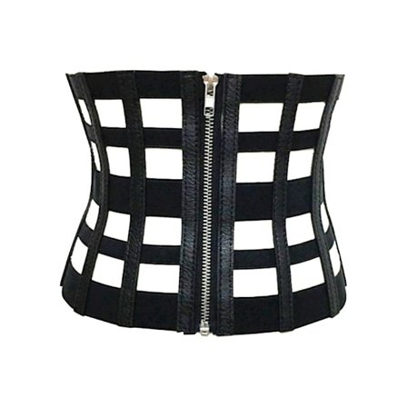 Ultra bredt elastisk belte Body Shaper Midjebånd Glidelås Korsett Band