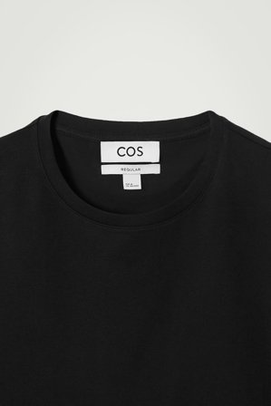 COS Men's Camiseta De Algodón Regular Fit in Negro