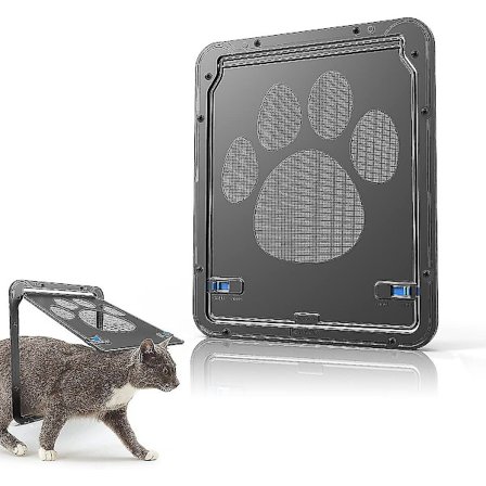 Koiran ja kissan luukku, helppo asentaa, lukittava kissanluukku lemmikkieläinten ovelle (29cm x 24cm)