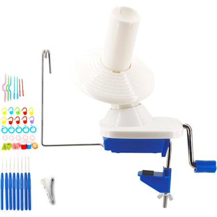 Garnbollswinder med Sticknålar Set, Handdriven, 4 Oz Kapacitet, Snabb Garnbollswinder för Ull