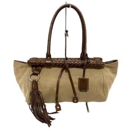 Jil Sander Pre-owned, Pre-owned Canvas shoulder-bags Beige, Dames, Maat:ONE Size,leather