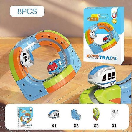 Elektrisk Magnetisk Tågbana Set DIY Smart Pussel Leksak STEM Pedagogisk Kul för Barn Pojkar och Flickor[D]