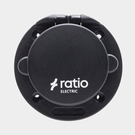 Ratio landströmskontakt med svart lock glasfiber/nylon