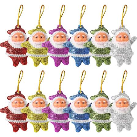12 stycken julgransdekoration Santa docka hänge jul