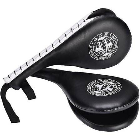 1 par Target Taekwondo Pad, Doble Padle Slå Racket For Tae Boksing Karate Trening - svart