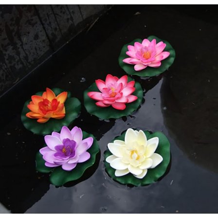 5 stk. Kunstig Vandlilje Blomst Kunstig Flydende Vand L