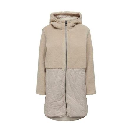 Only, Only Otinka Teddy Quilt Hood Coat CC O: Tannin | Freewear Beige Beige, Dames, Maat:XS