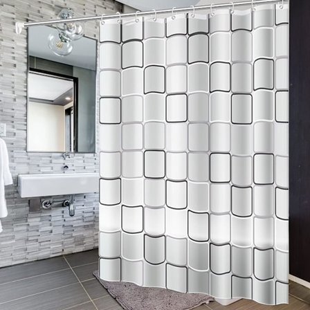 Vandtæt Bruseforhæng, 200 x 200 cm, Antibakterielt Bruseforhæng, Badeværelsesgardiner, Bruseforhæng