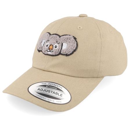 Kiddo Cap - Beige unconstructed Cap - Kids Cute Koala Chenille Khaki Dad Cap @ Hatstore