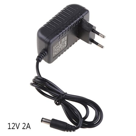 12v 2a AC-omvandlaradapter för DC 5.5x2.1mm+4.0x1.7mm strömkabel 1m