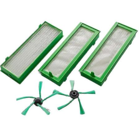För Vorwerk Kobold Vr200 & Vr300 3x Hepa-filter & 2x Sidoborstar