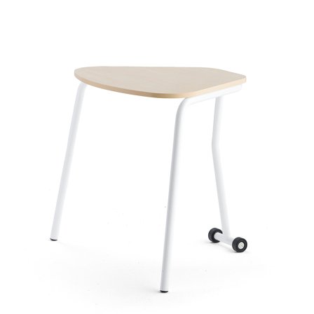 Klapptisch HEX, 740x800x620 mm, Gestell weiß, Birke