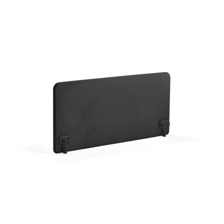 Tischteiler ZONE, inkl. schwarze Beschläge, 1400 x 650 x 36 mm, Stoff Hush, dunkelgrau