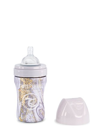 Twistshake Twistshake Anti-Colic Stainless Steel 260Ml Marble Grey - Grey - ONE SIZE