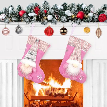 Julstrumpor att hänga upp, set om 2, små julstrumpor att hänga upp