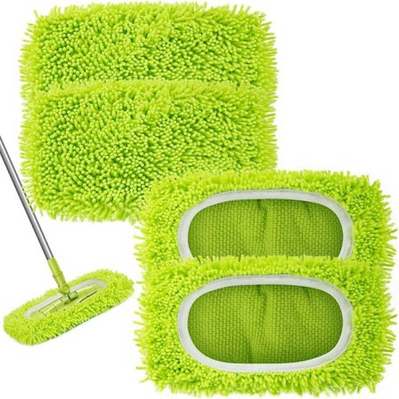 Gjenbrukbare tørrmoppekluter i mikrofiber for våtmopper Kompatibel med Swiffer Sweeper Mop Erstatningsmopper for rengjøring av gulv med hardt 