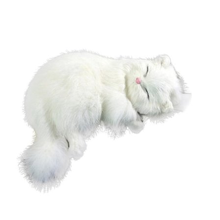 Kreativ simuleringskatt søt tøffel kattunge dukkeleker dyr barn gave bildekor (hvit)