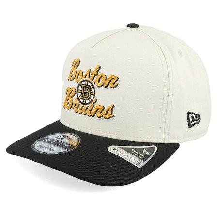 New Era - NHL White adjustable Czapka Z Daszkiem - Boston Bruins 9FIFTY Chainstitch Chrome White/Black A-Frame Adjustable @ Hatstore