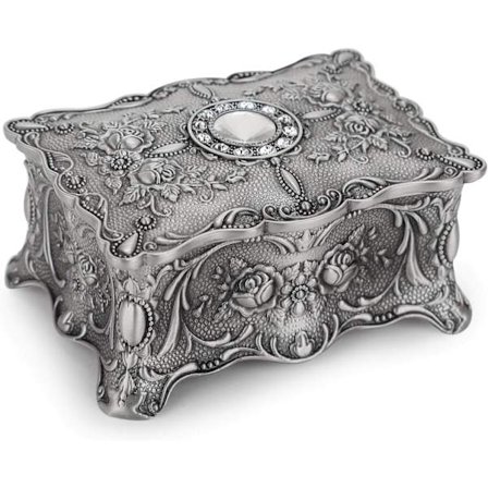 Rektangulært smykkeskrin Vintage smykkeskrin i metall Org