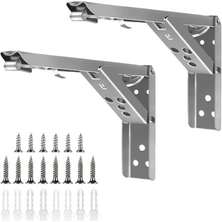 Kääntyvä konsolihyllynkannatin, raskaan sarjan ruostumattomasta teräksestä valmistettu kääntyvä kannatin, kääntyvä konsolipöytä, tilaa säästävä 