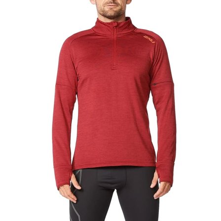 2XU Men's Ignition 1/4 Zip Men long-sleeved training tops Red S