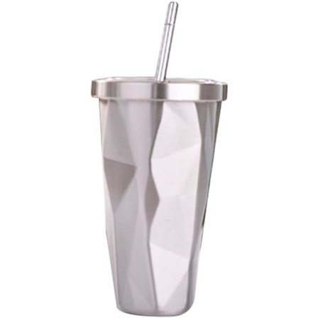 Klassisk Tumbler (Sølv) - 500ML, Dobbel 304 Rustfritt Stål Kanne