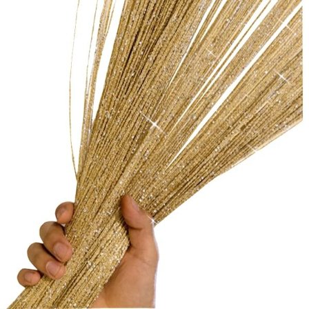 QU)1x2m Trådgardin Skinnende Kvast Linjegardiner Vindue Dørdeler Draperi til Hjem Stue Hotel Café Indretning Kappe 02 Sort B100xH200cm