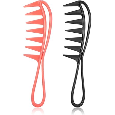 2 pakker brede tand Shark kamme, Salon store tænder Shark kamme krøllet hår Salon Barber kam, Kam krølle kam Frisure kam Salon frisør kam