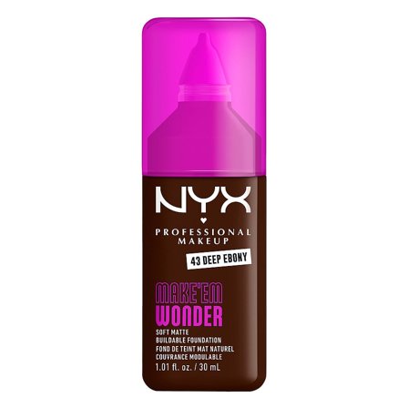 NYX PROFESSIONAL MAKEUP Make Em Wonder Foundation 43 Deep Ebony, Makeup, Ansigt, Foundation
