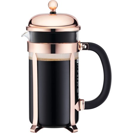 Bodum Chambord stempelkande med fod, 8 kopper, lys kobber | KitchenOne