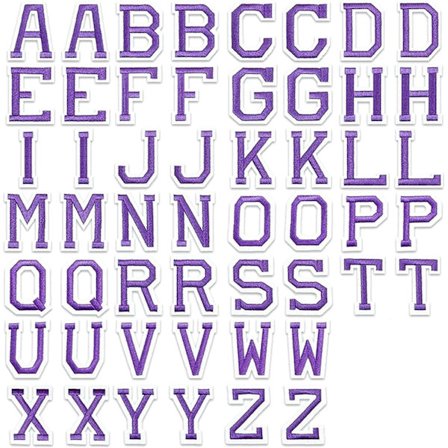 Bokstavlapper A til Å, Stryk på eller Sy på, Bokstaver til Klær