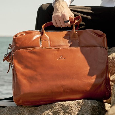 Grand sac à bandoulière marron clair Jasper pour hommes