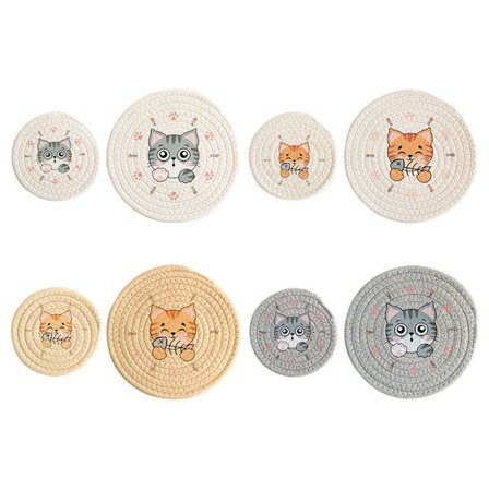 8 stk dekorative tegneserie praktiske coasters for spisestue kjøkken