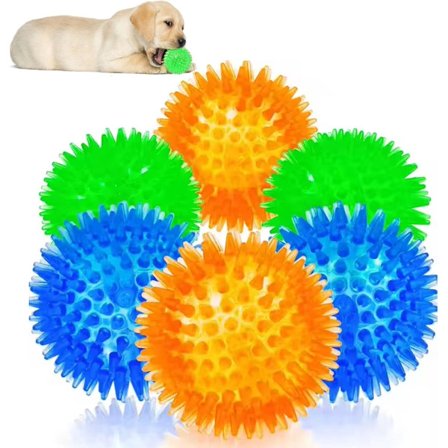 6 hundelegetøjsbolde - gummilegetøjsbolde - tandpleje - 6,5 cm i diameter