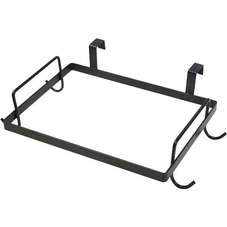 Affaldsspandsholder, hængende affaldsposeholder, stål, sort, med ho