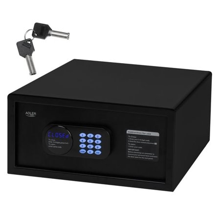 Säkerhetsskåp med kodlås, 14 l kapacitet och stålväggar