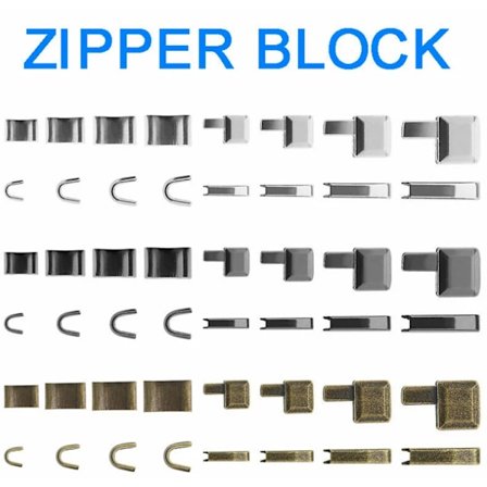 12 stk. lukket ende reparasjonshode glidelås deler nikkel metall glidelåser blokk reparasjon topp stopp glidelåssett planter stoff syverktøy