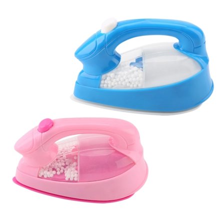 1 stk. Mini Elektrisk Strygejern Plastik Pink Børn Piger Lade Som Om Lege Husholdningsapparater Legetøj