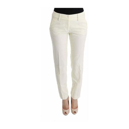 Ermanno Scervino, Ermanno Scervino White Cotton Regular Fit Casual Pants Wit, Dames, Maat:XS,Katoen