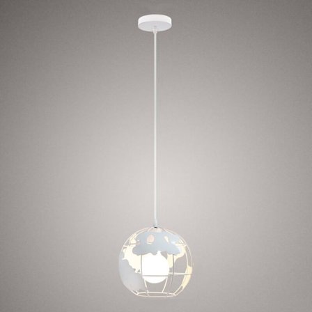 Moderne loft pendel lampe globe kort bur lampe hvid jern hængelampe