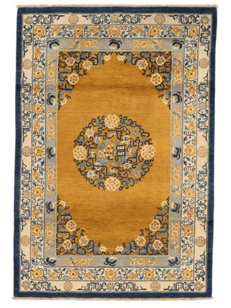 Håndknyttet Kazak Fine Mongolian 121X177 Ullteppe Brun/Svart Lite