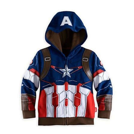 Børn Drenge Superhelte Spider-man Hættetrøje Lynlås Hættejakke Top Captain America V Captain America