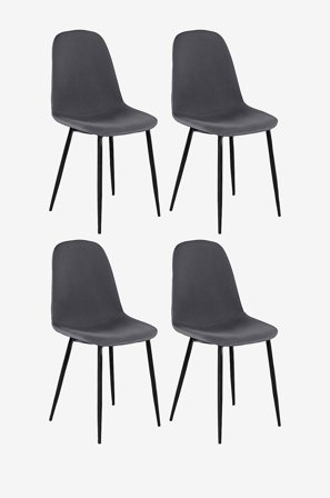 Loft24 - Ruokailutuoli 4 Pack Miller - Harmaa - Tuolit - - Homeroom