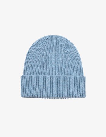 Merino Wool Beanie - Stone Blue - One Size